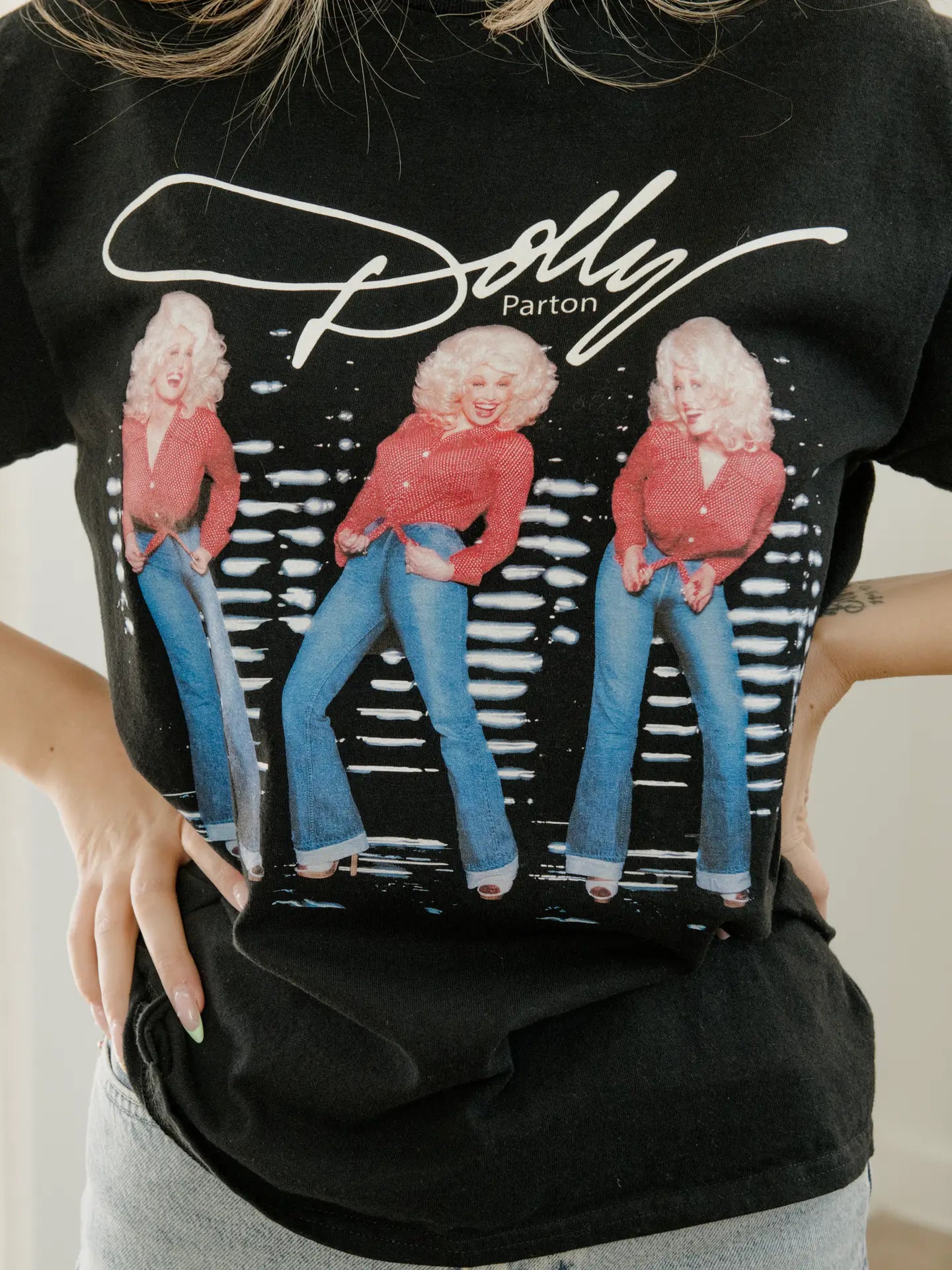 Dolly Parton Triple Threat Distressed Tee