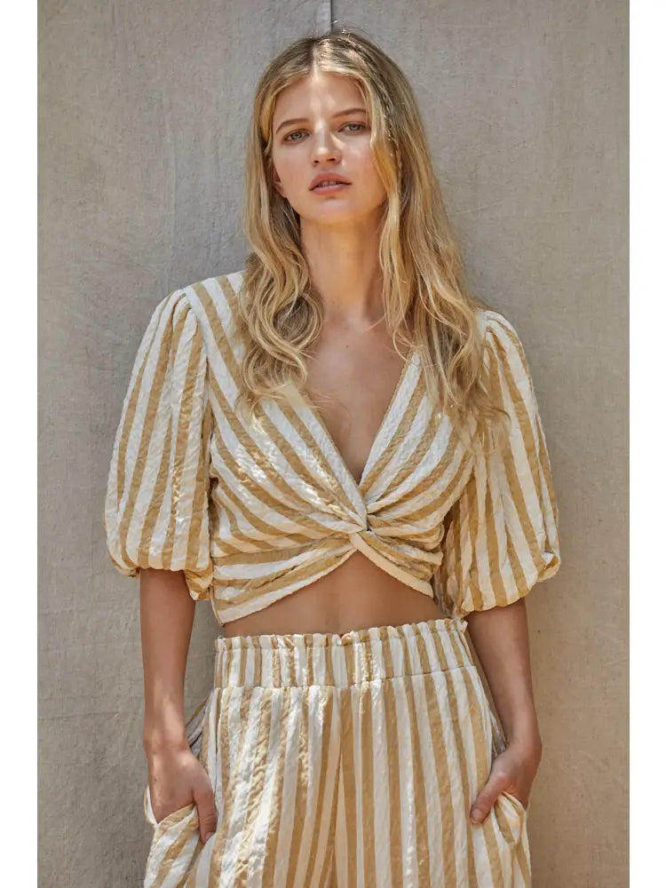 Butterscotch Striped Top