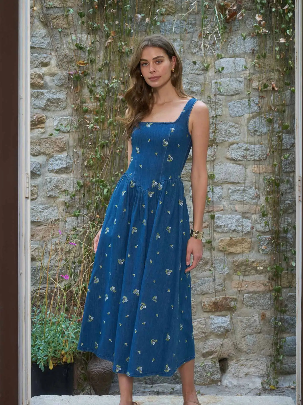 Floral Embroidery Corset Dress