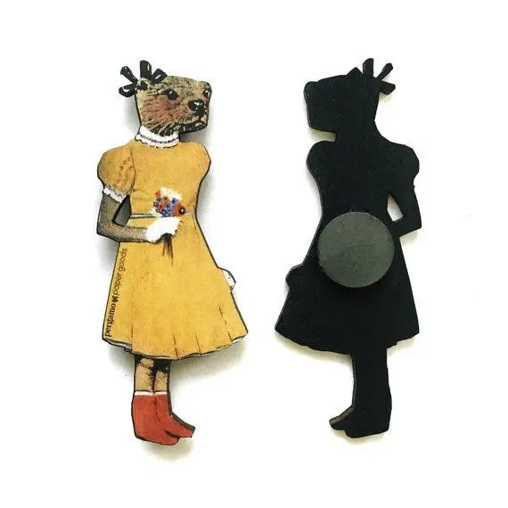 Wooden Magnet | Otter Girl