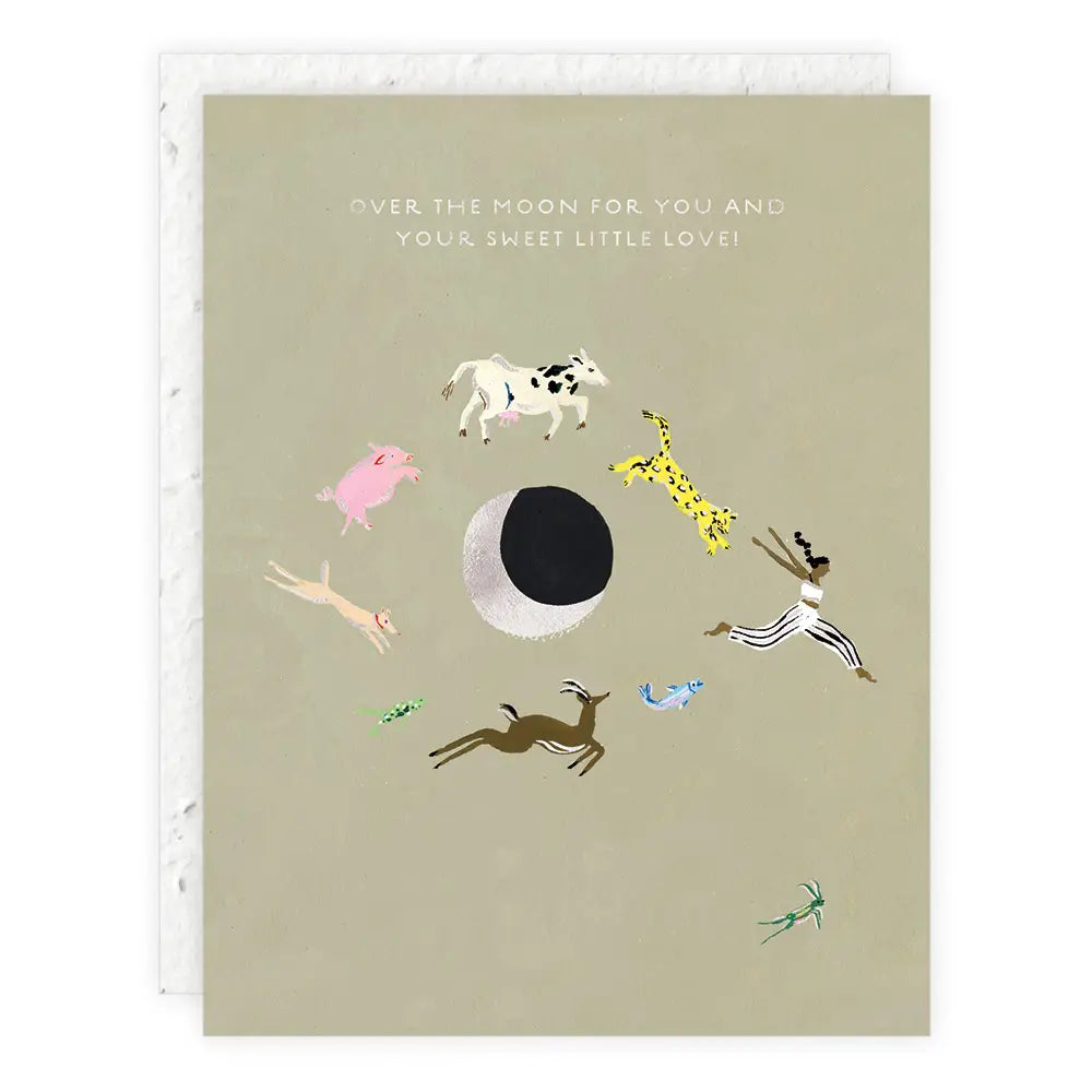 Over The Moon Greeting Card