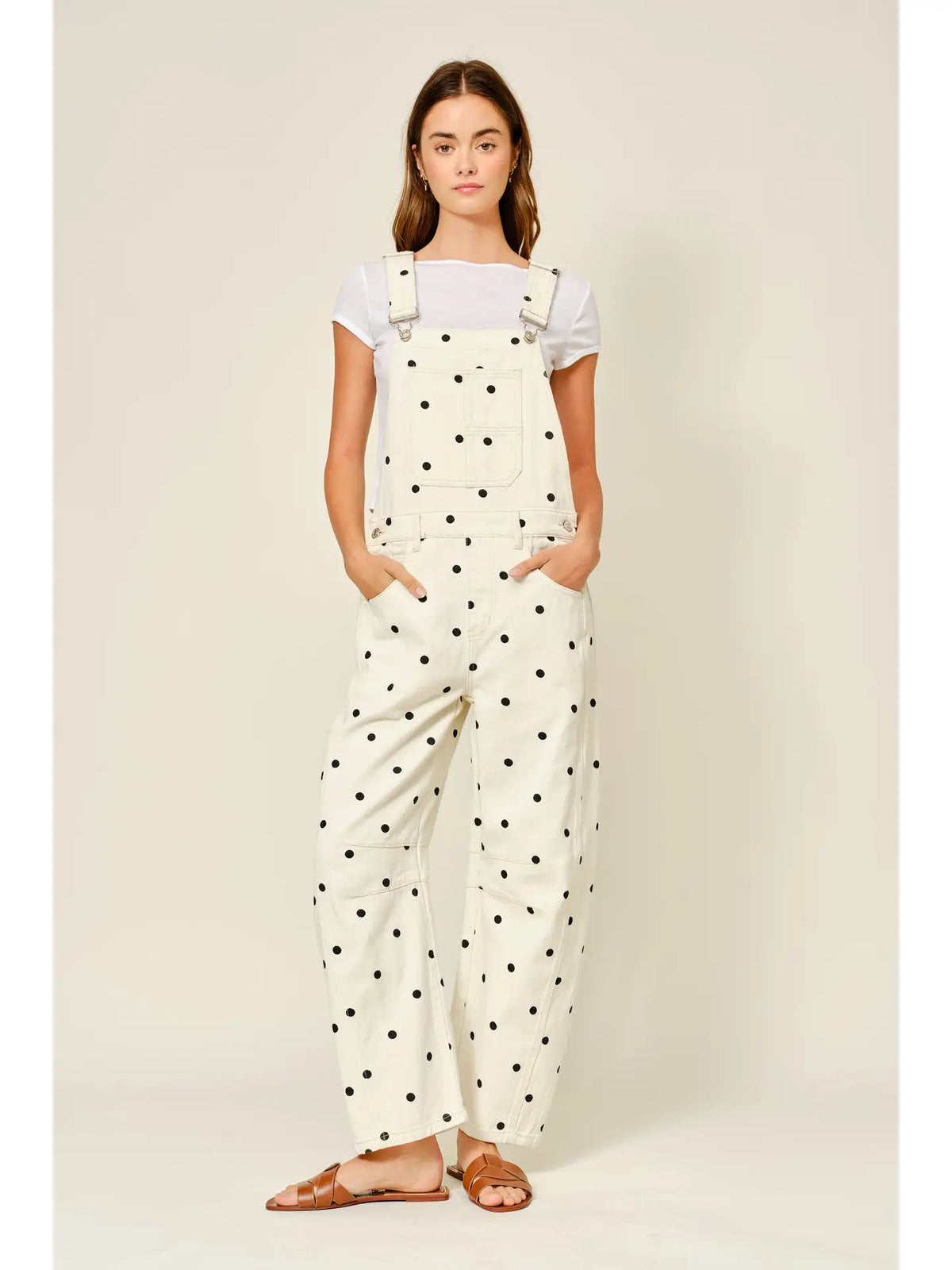 Slouchy Relax Fit Denim Overall | Polka Dot