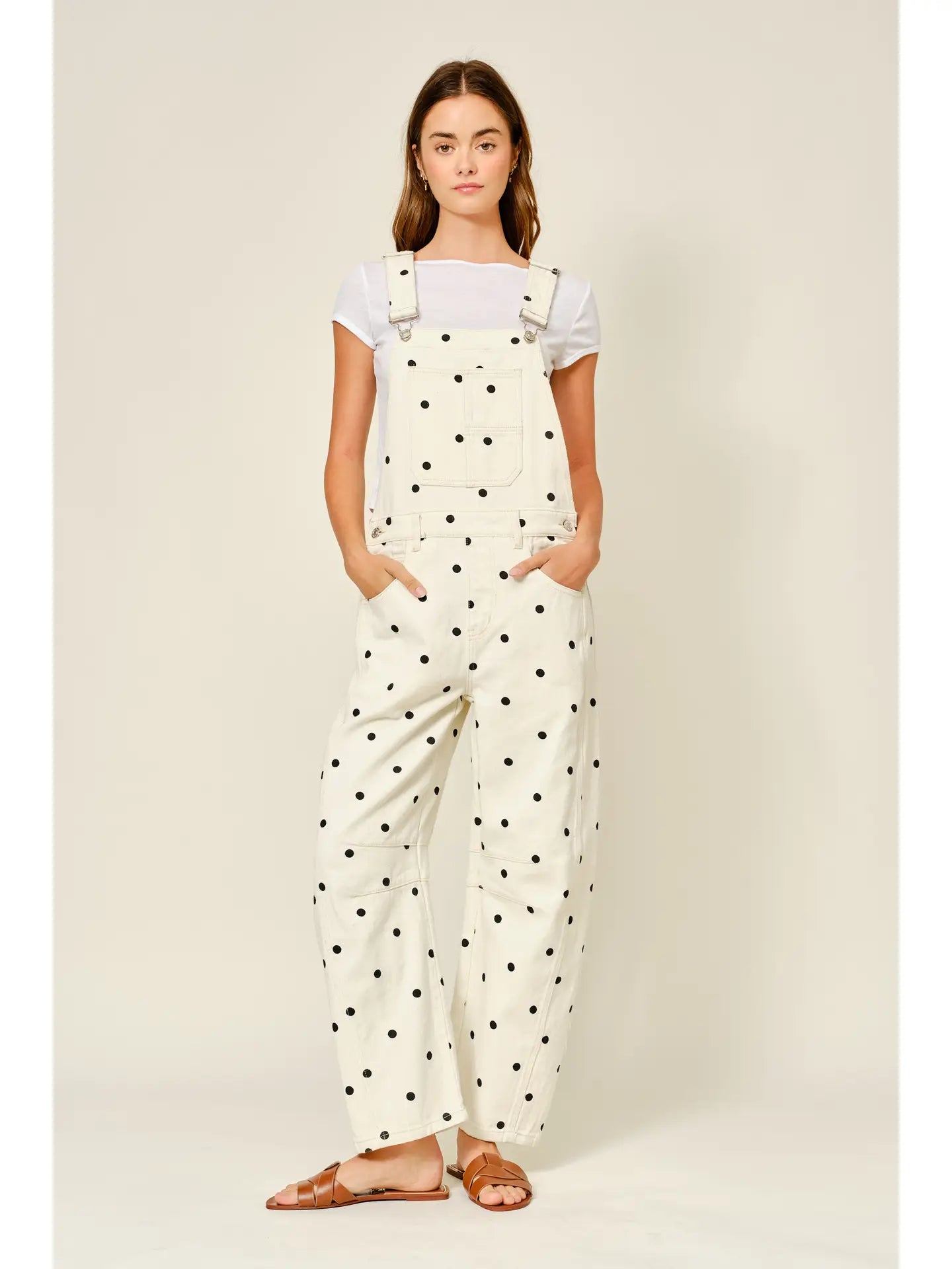 Slouchy Relax Fit Denim Overall | Polka Dot