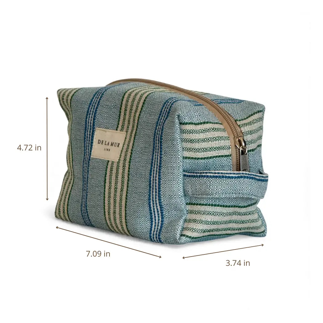 De La Mur Squared Makeup Pouch | Cata Blue Stripe