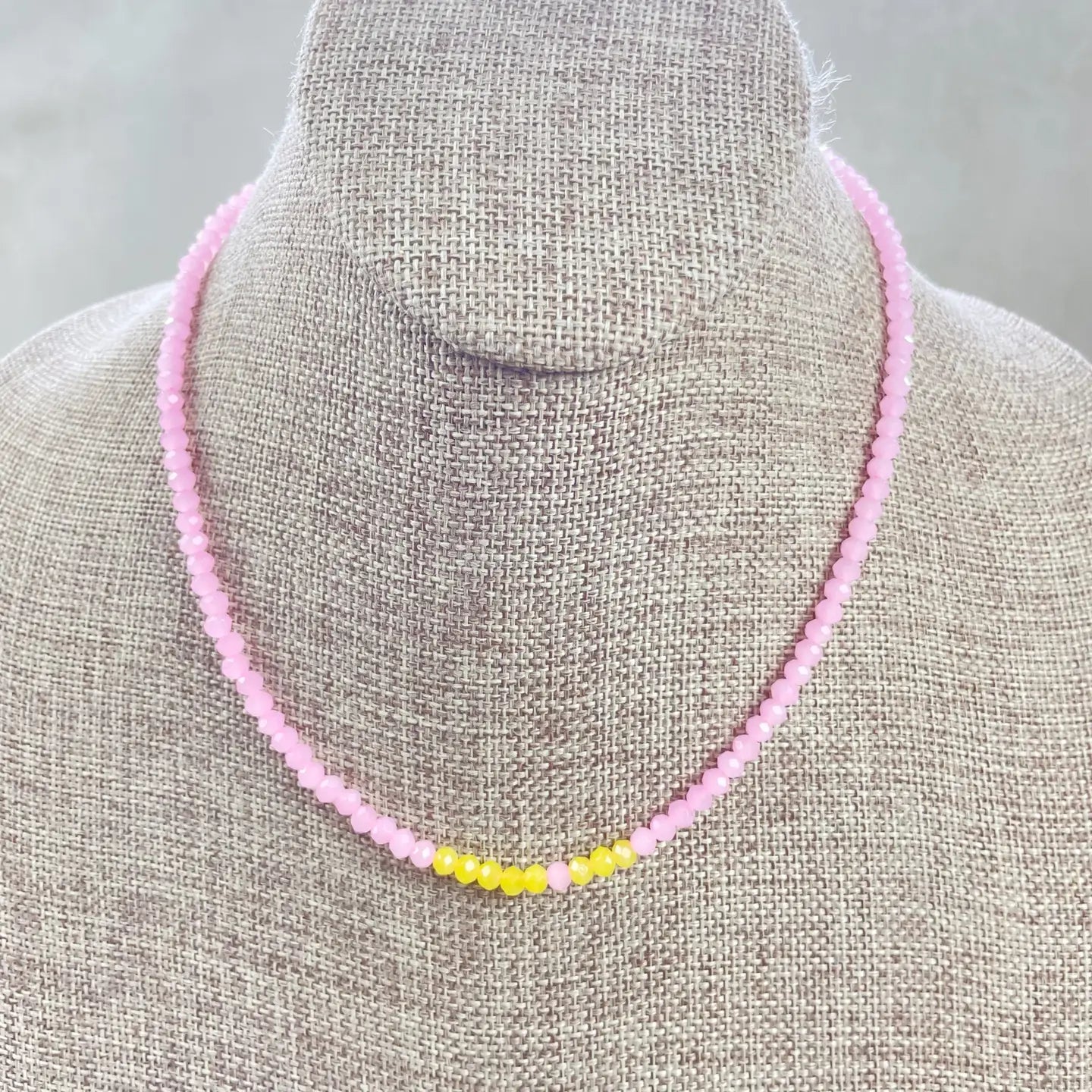 Mia Delicate Beaded Necklace | Pink Lemonade