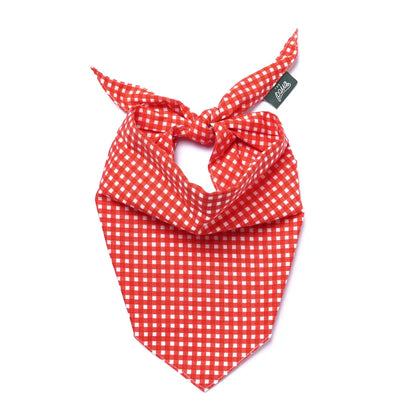 The Paws Dog Bandana | Red Gingham