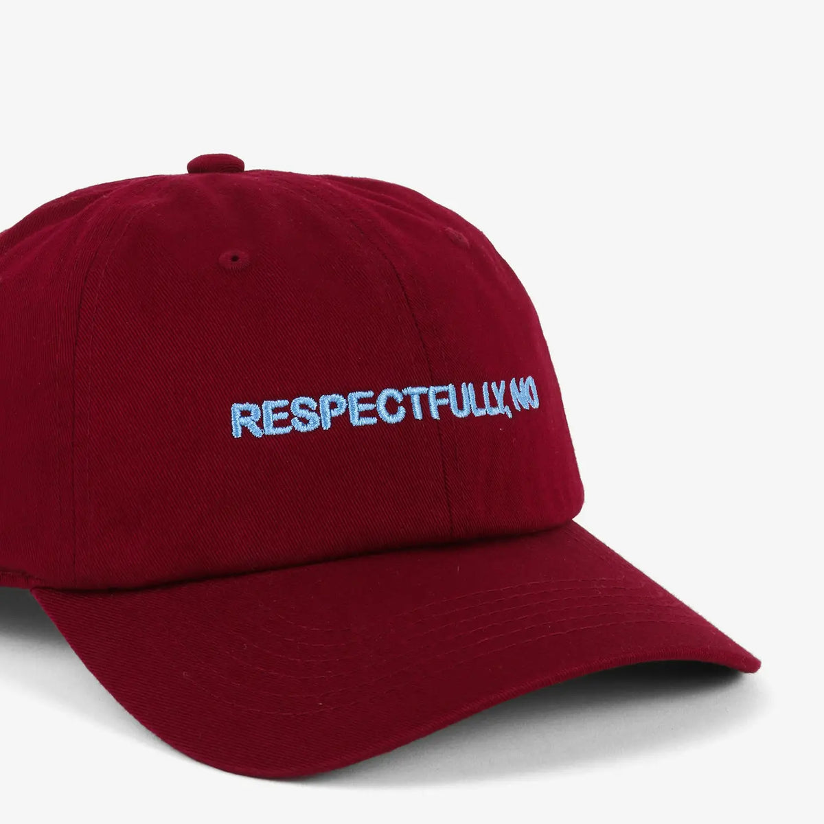 Intentionally Blank Baseball Hat | Respectfully, No in Burgundy