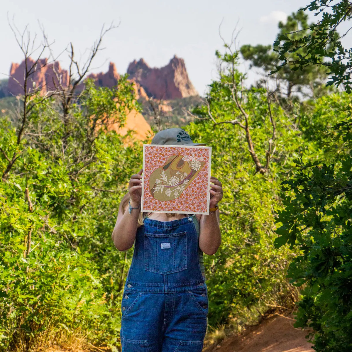 Pink Cowboy Hat Art Print | 12x12