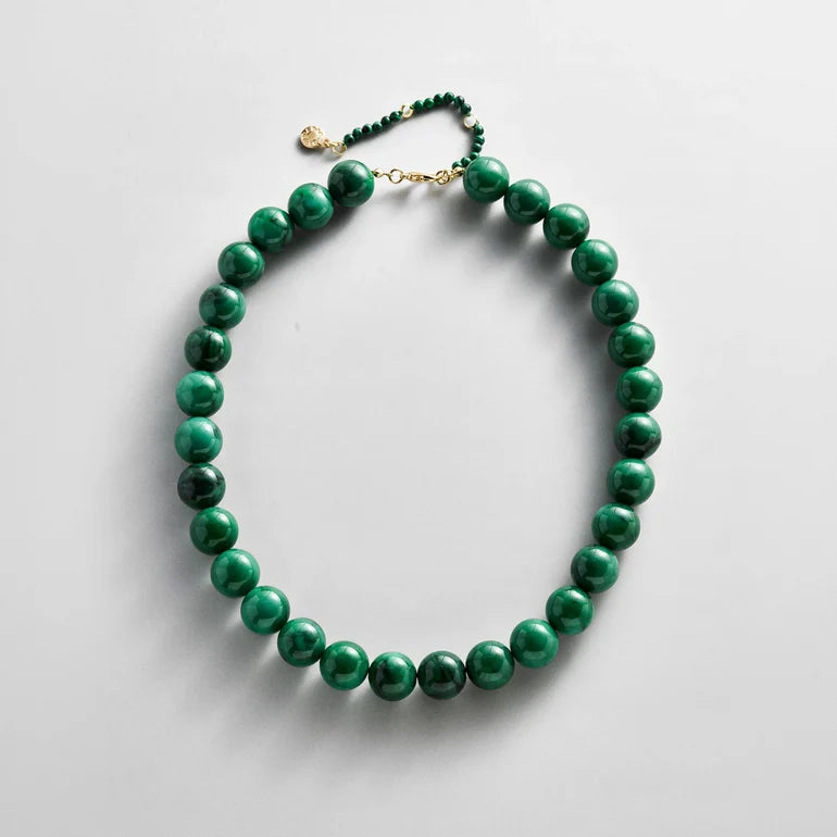 Mini Jane Beaded Necklace | Malachite