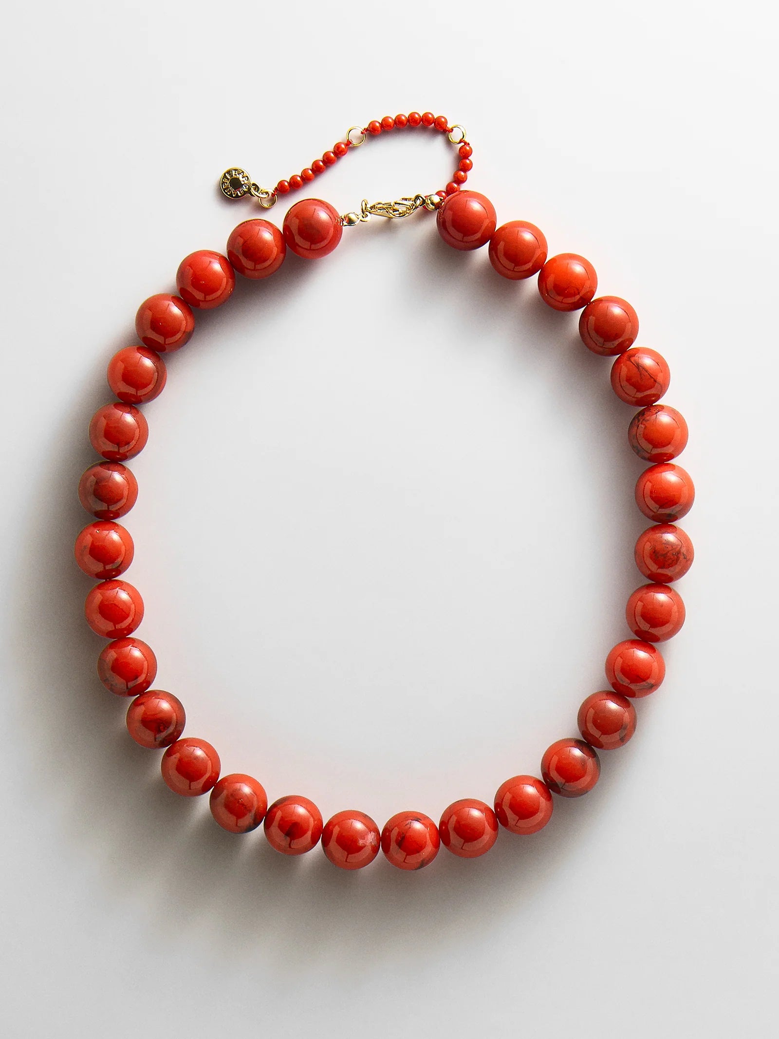 Mini Jane Beaded Necklace | Red Jasper