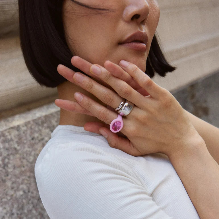 Bauble Bar Joy Pop CZ Ring | Pink