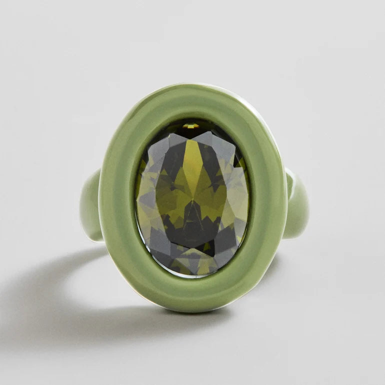 Bauble Bar Joy Pop CZ Ring | Olive