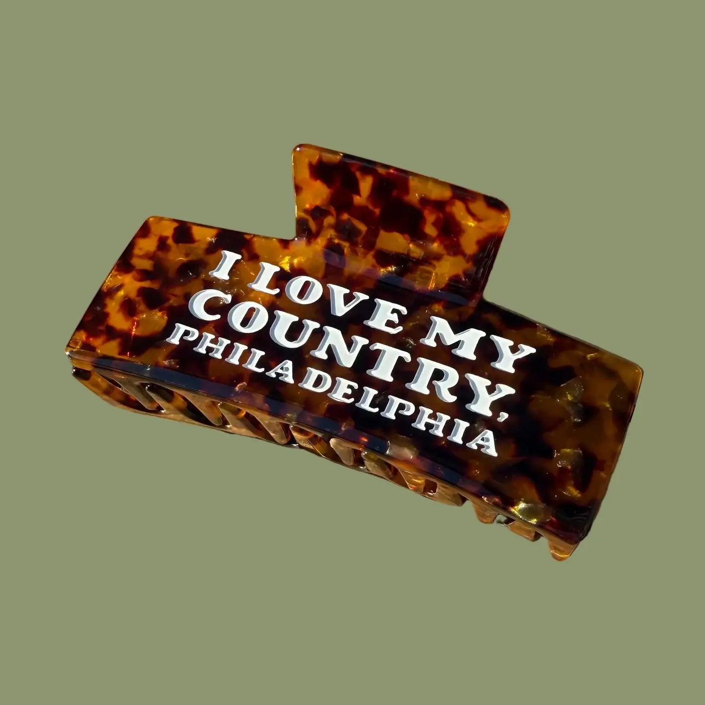 Dainty Studios I Love My Country Philadelphia Hair Claw Clip