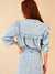 Chambray Long Sleeve Ruffle Blouse