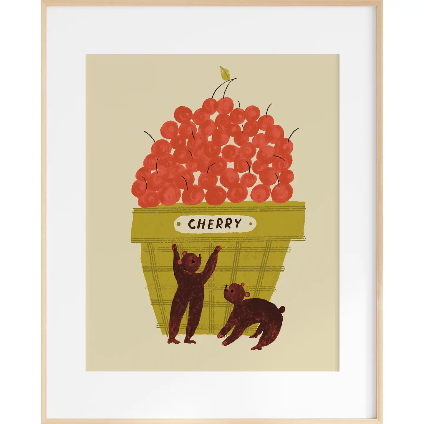 Cherry Bears Art Print | 8 x 10