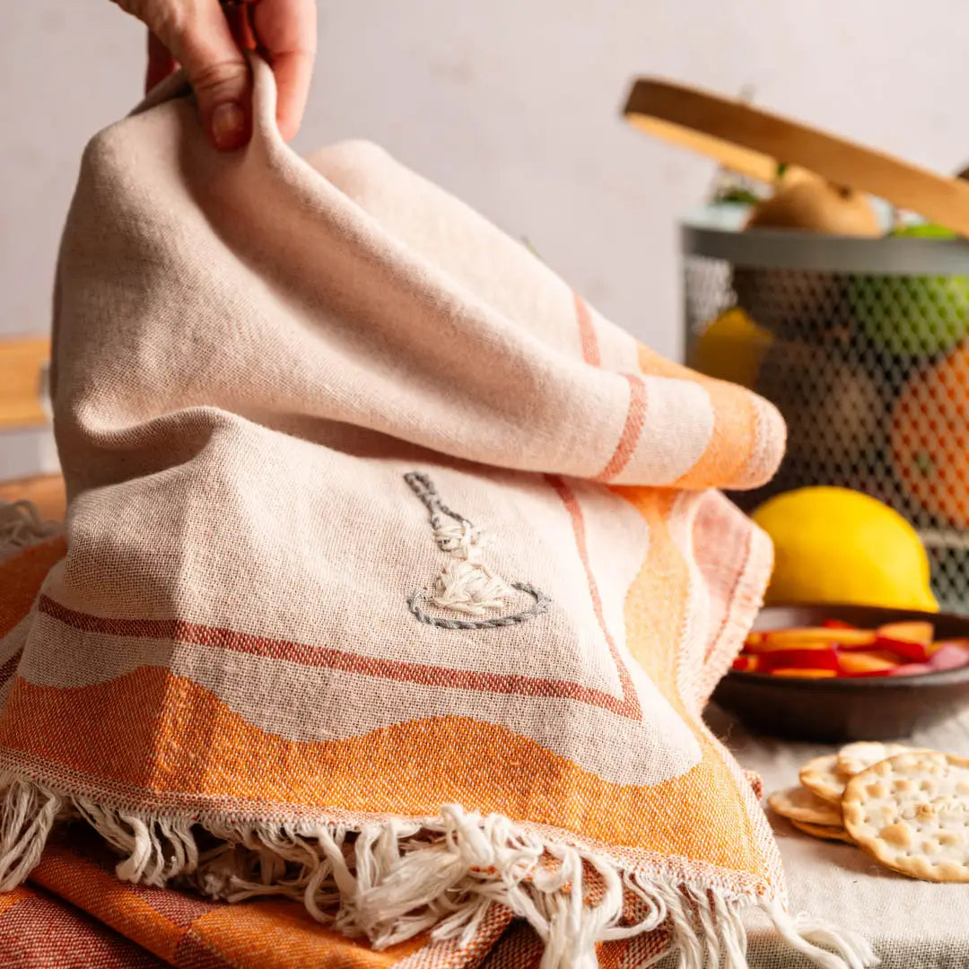 Hand-Stitched Kitchen Towel Set | Pasta