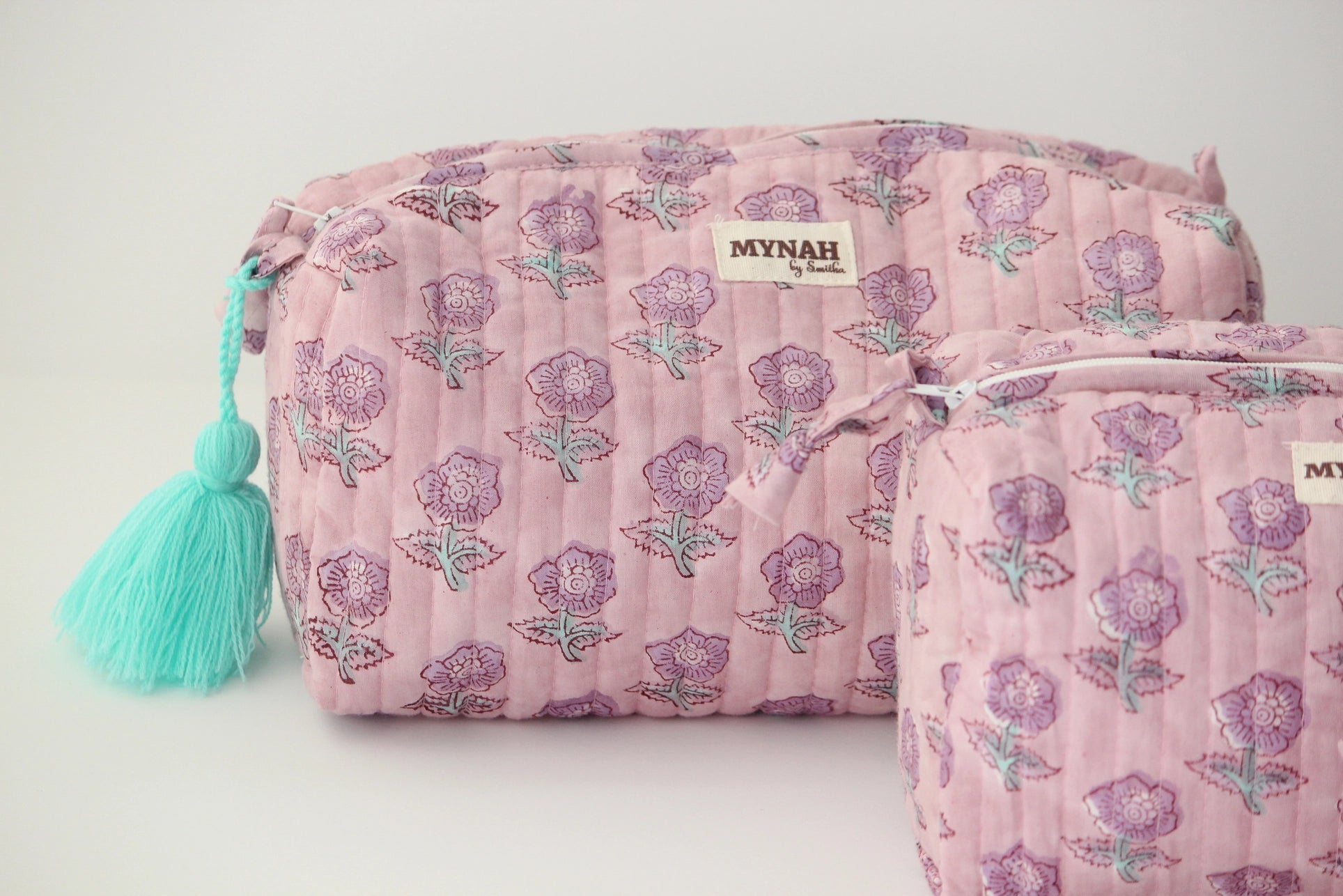 Large Quilted Cosmetic Bag | Lavender Bloom