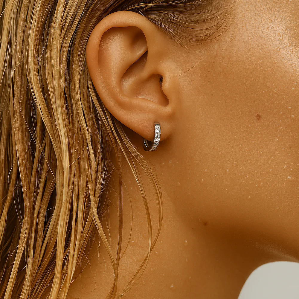 Ellie Vail Tinsley Huggie Hoop Earring | Silver