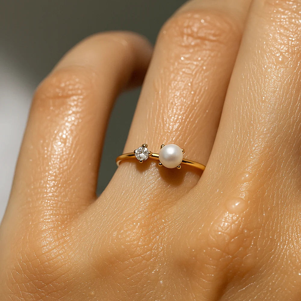 Ellie Vail Enza Pearl Stone Ring