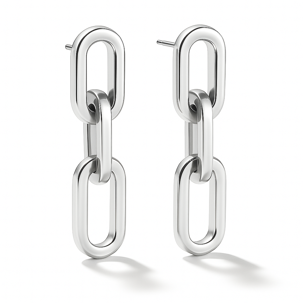 Ellie Vail Gage Oversized Link Earring | Silver