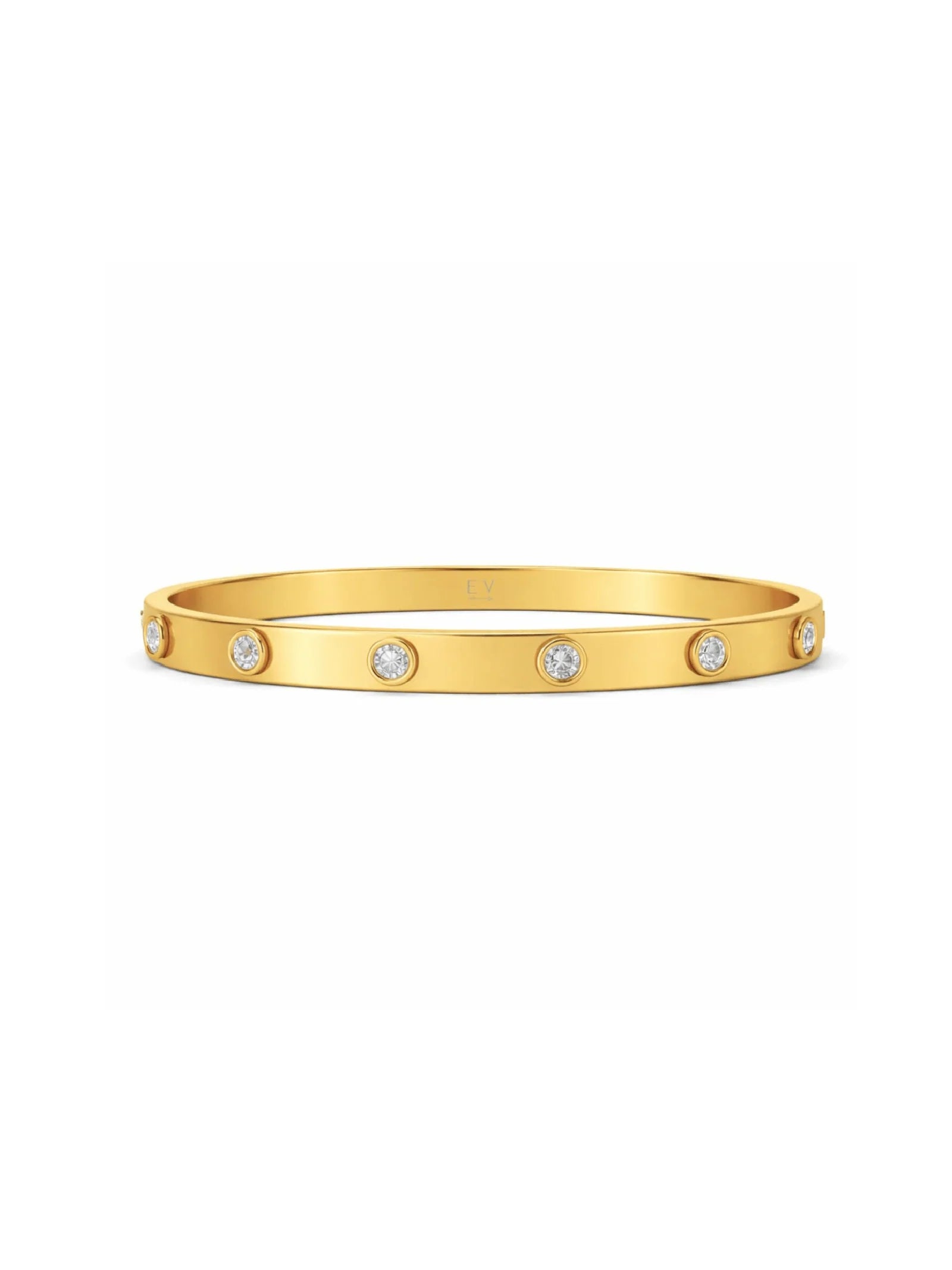 Ellie Vail Nell Bezel Bangle Bracelet | Gold