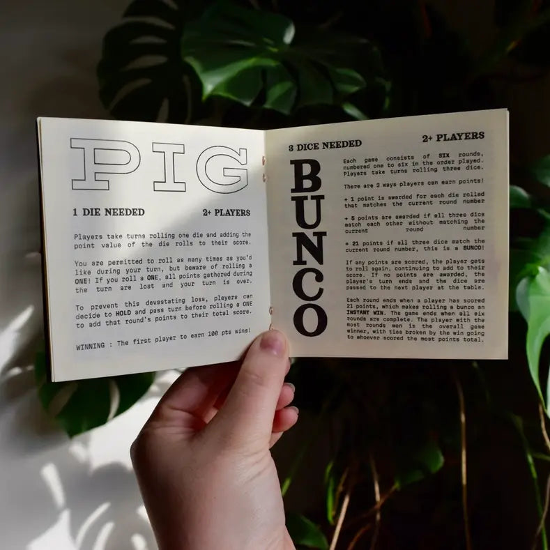 Risograph Printed Zine | "A Book Of Dice Games"