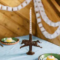 Dala Horse Ceramic Candlestick Holder