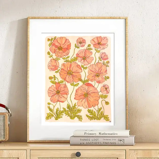 Kim Hoppe 11x14 Art Print | Pink Poppies