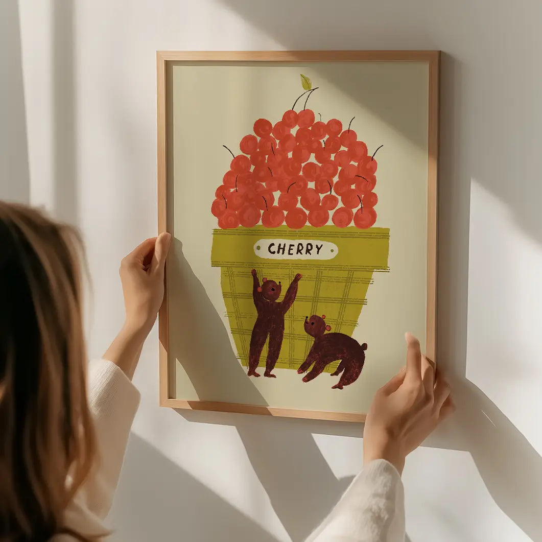 Cherry Bears Art Print | 8 x 10