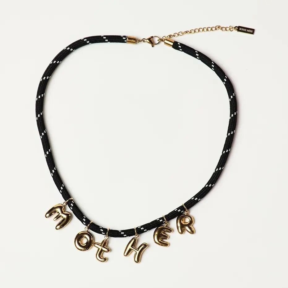 Bonne Mere Mother Necklace | Black + Gold