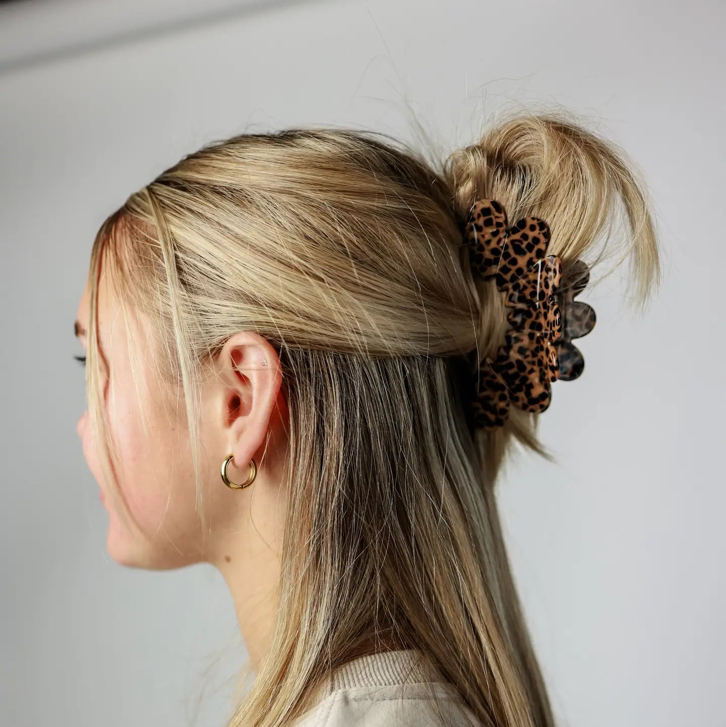 Scalloped Hair Clip | Leopard