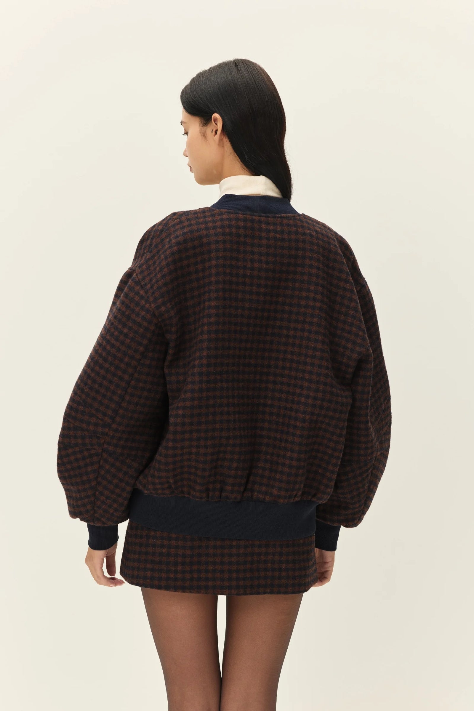 Elodie The Label Simone Bomber Jacket | Navy + Brown