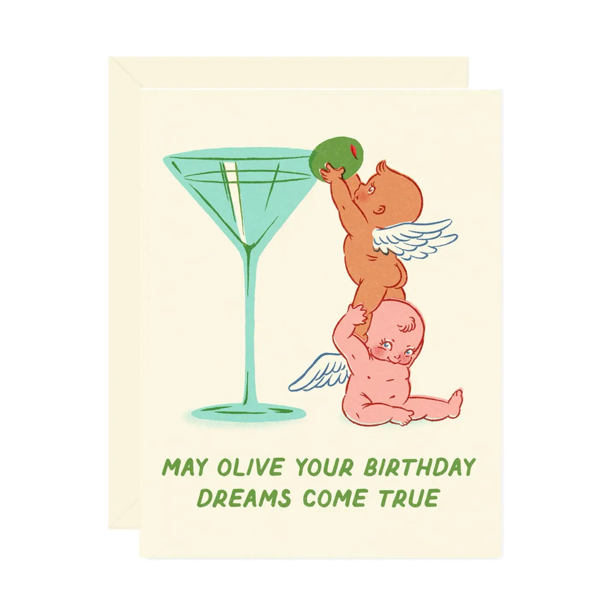 Martini Olive Dream Birthday Card