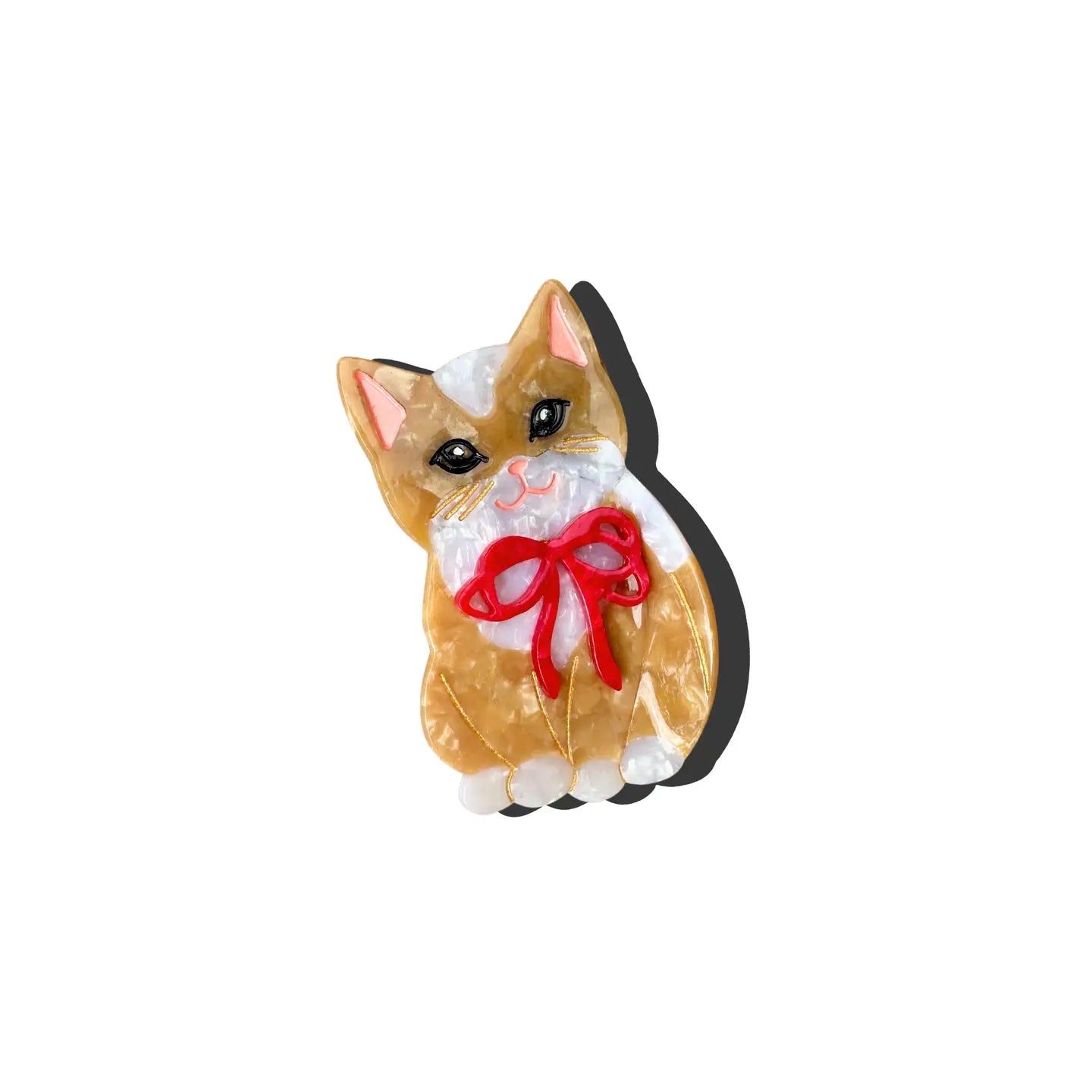 Hand-Painted Kitten Claw Clip