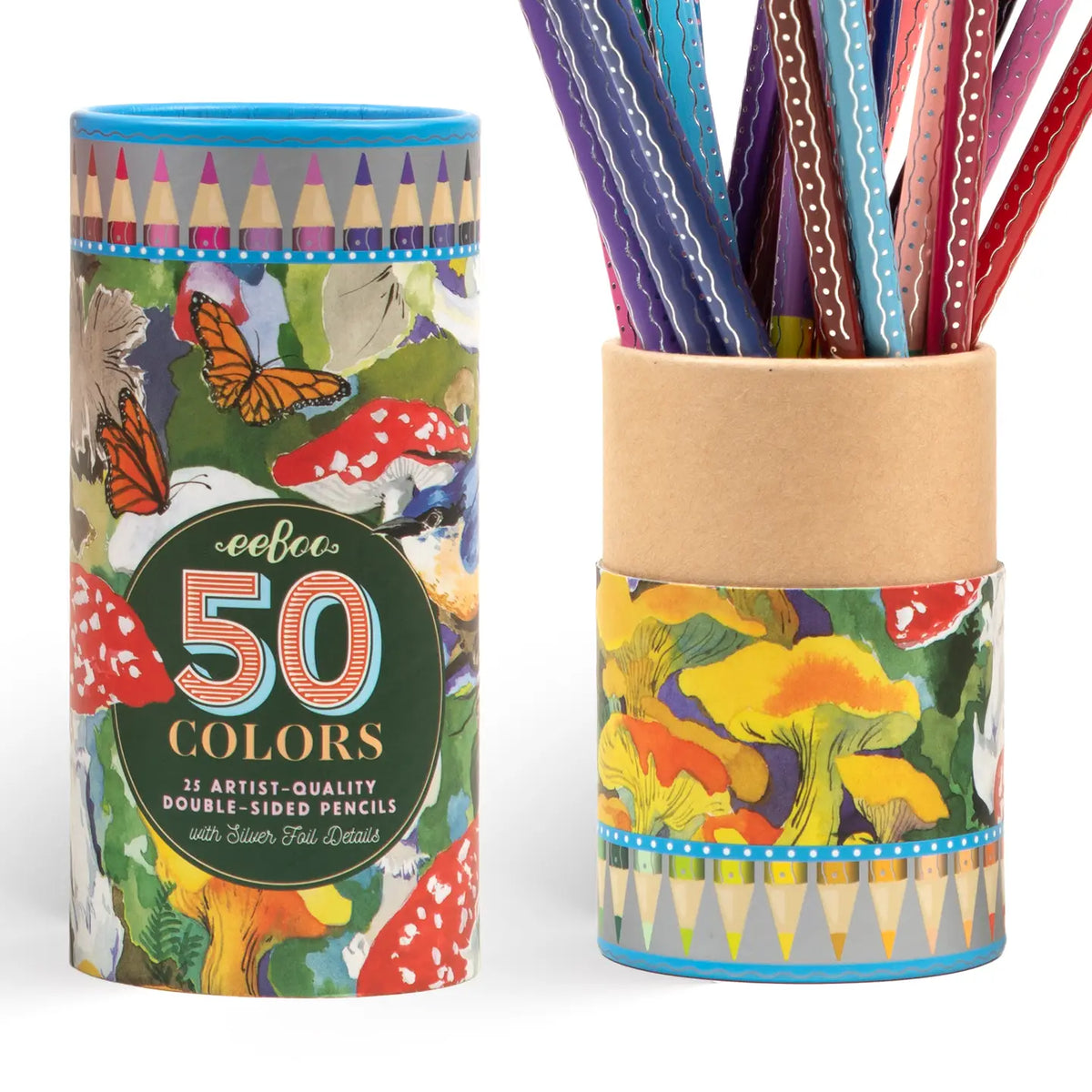 Mushroom Double Sided Colored Pencils | 25 Pencils 50 Colors