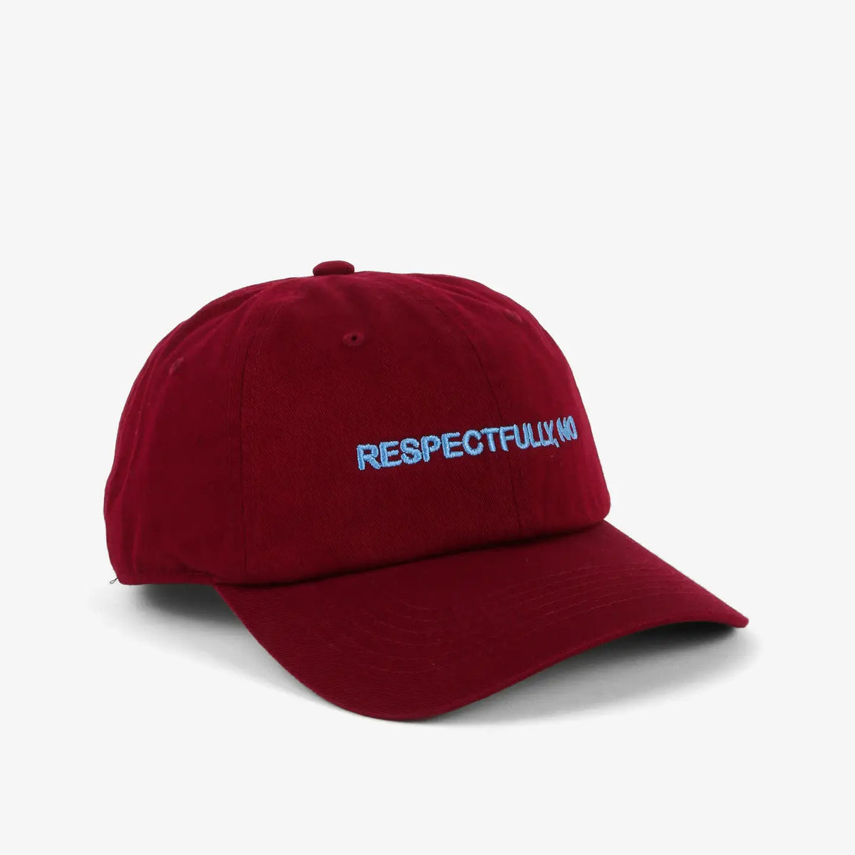 Intentionally Blank Baseball Hat | Respectfully, No in Burgundy