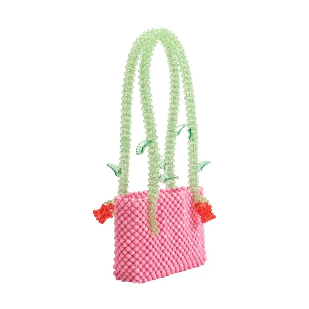 Melie Blanco Flor Pink Beaded Shoulder Bag