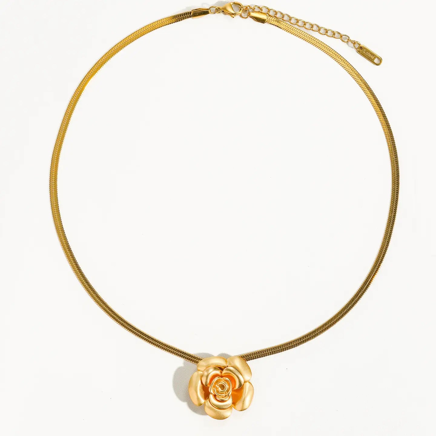 Gold Vintage Rose Necklace