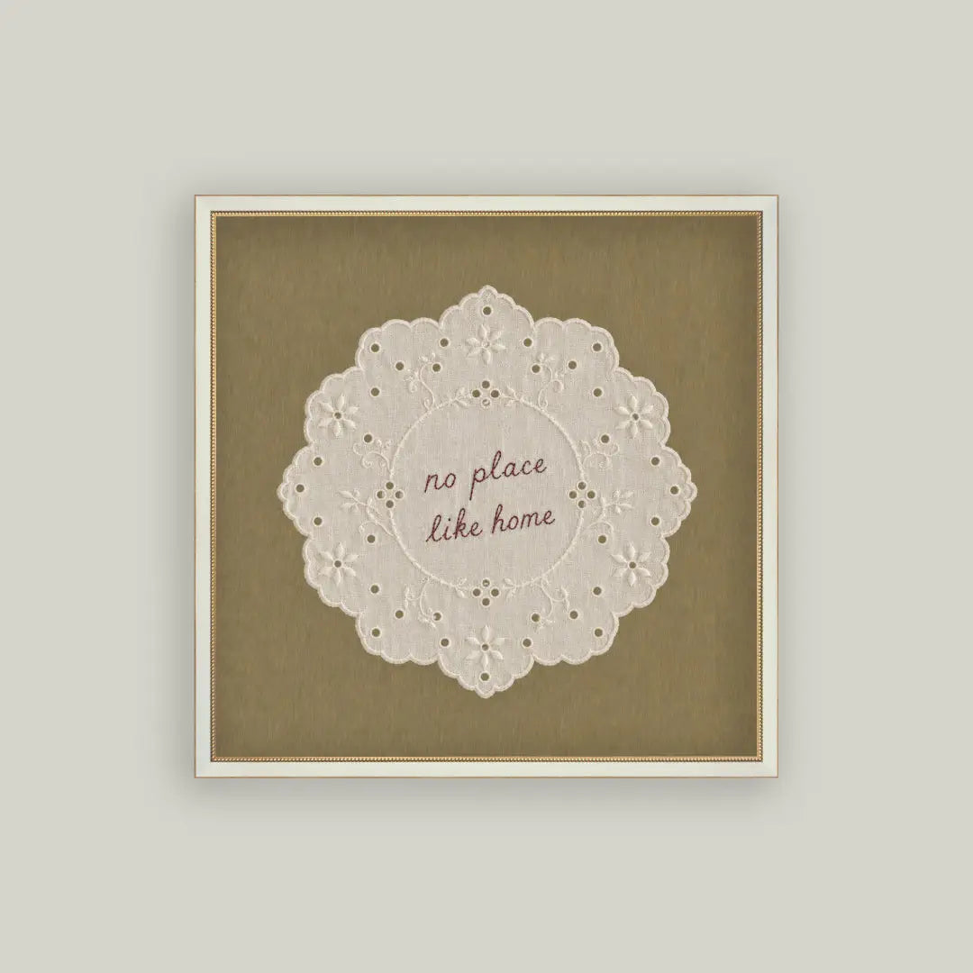 No Place Like Home Doily Art Print | 15"x15"