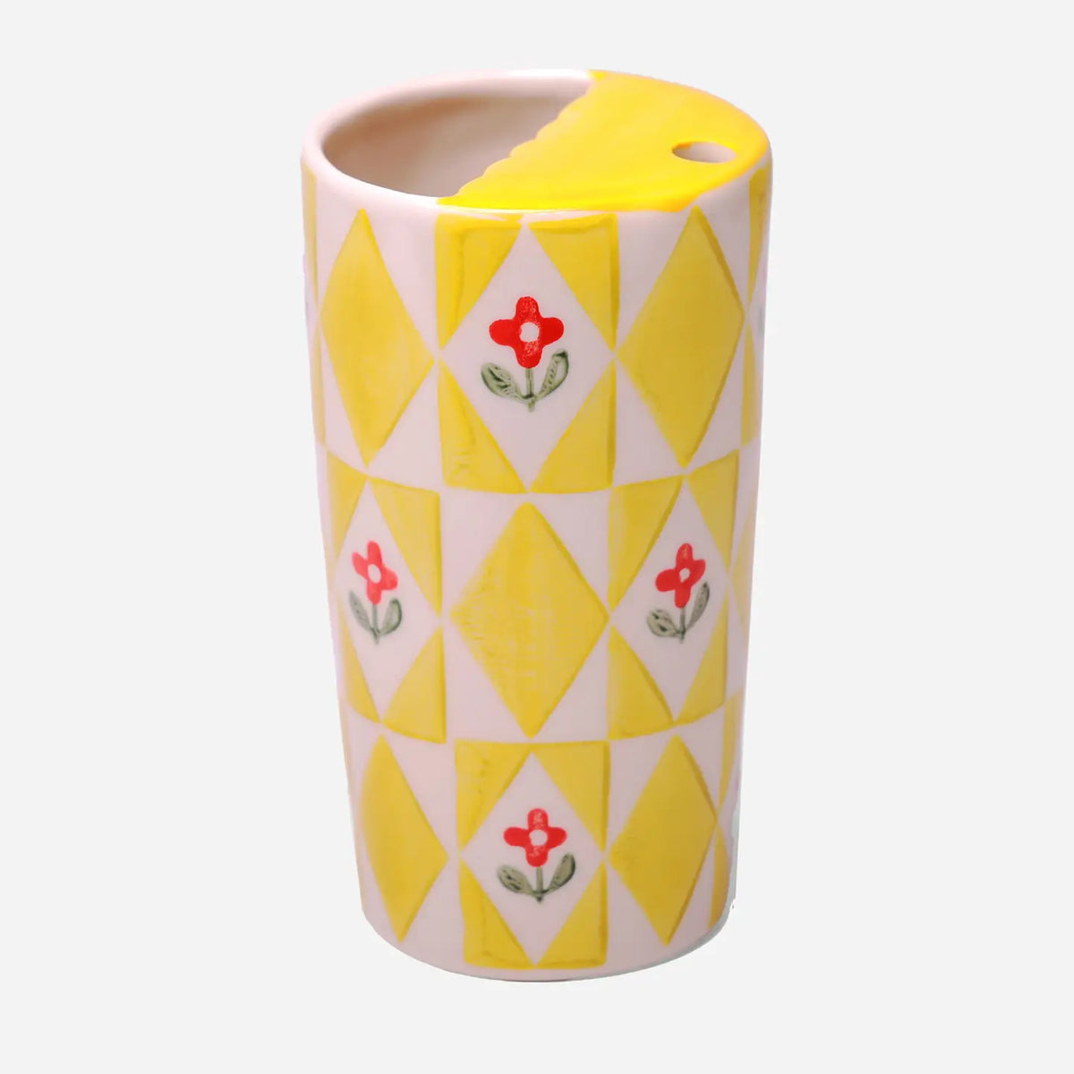 Ceramic Coffee To-Go Tumbler | Yellow Floral