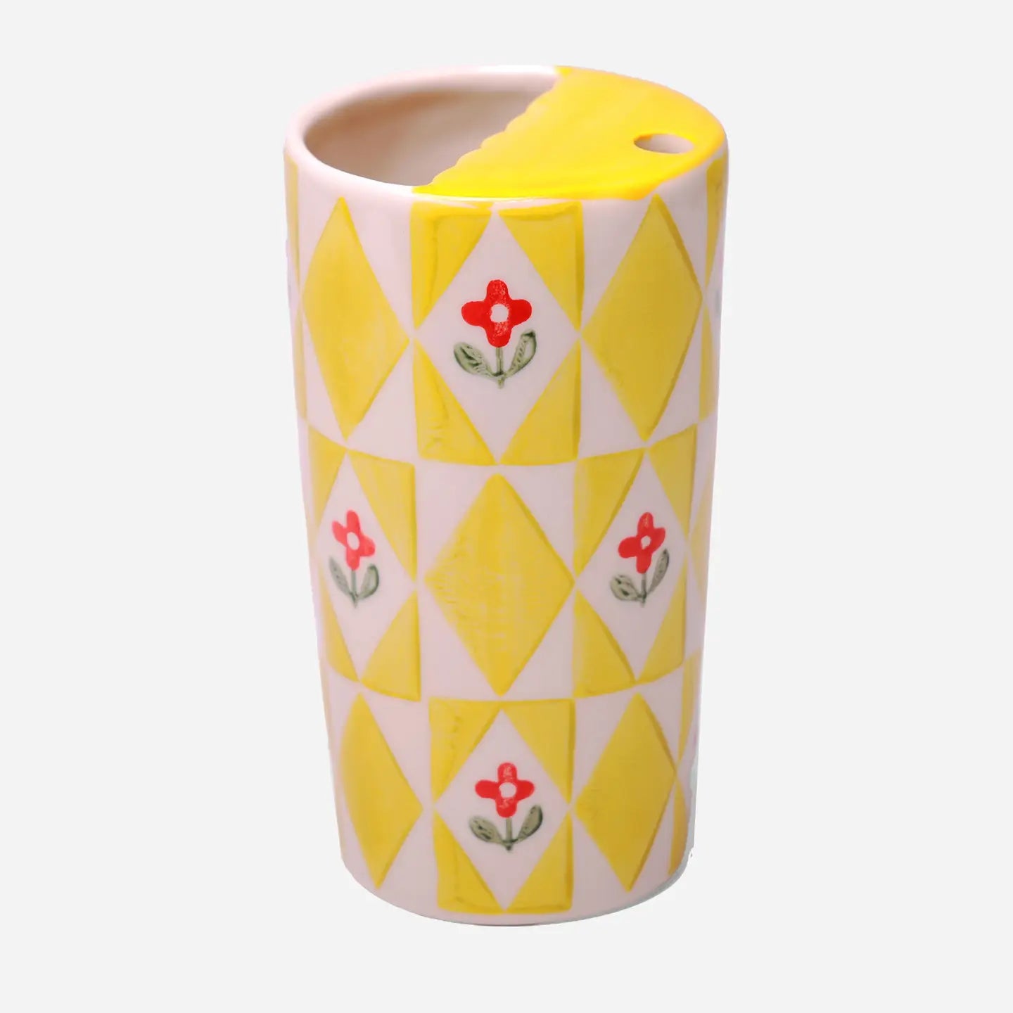 Ceramic Coffee To-Go Tumbler | Yellow Floral