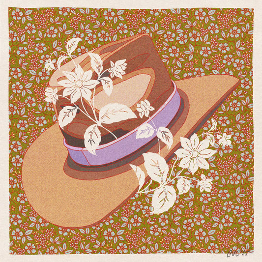 Lavender Cowboy Hat Art Print | 8x8