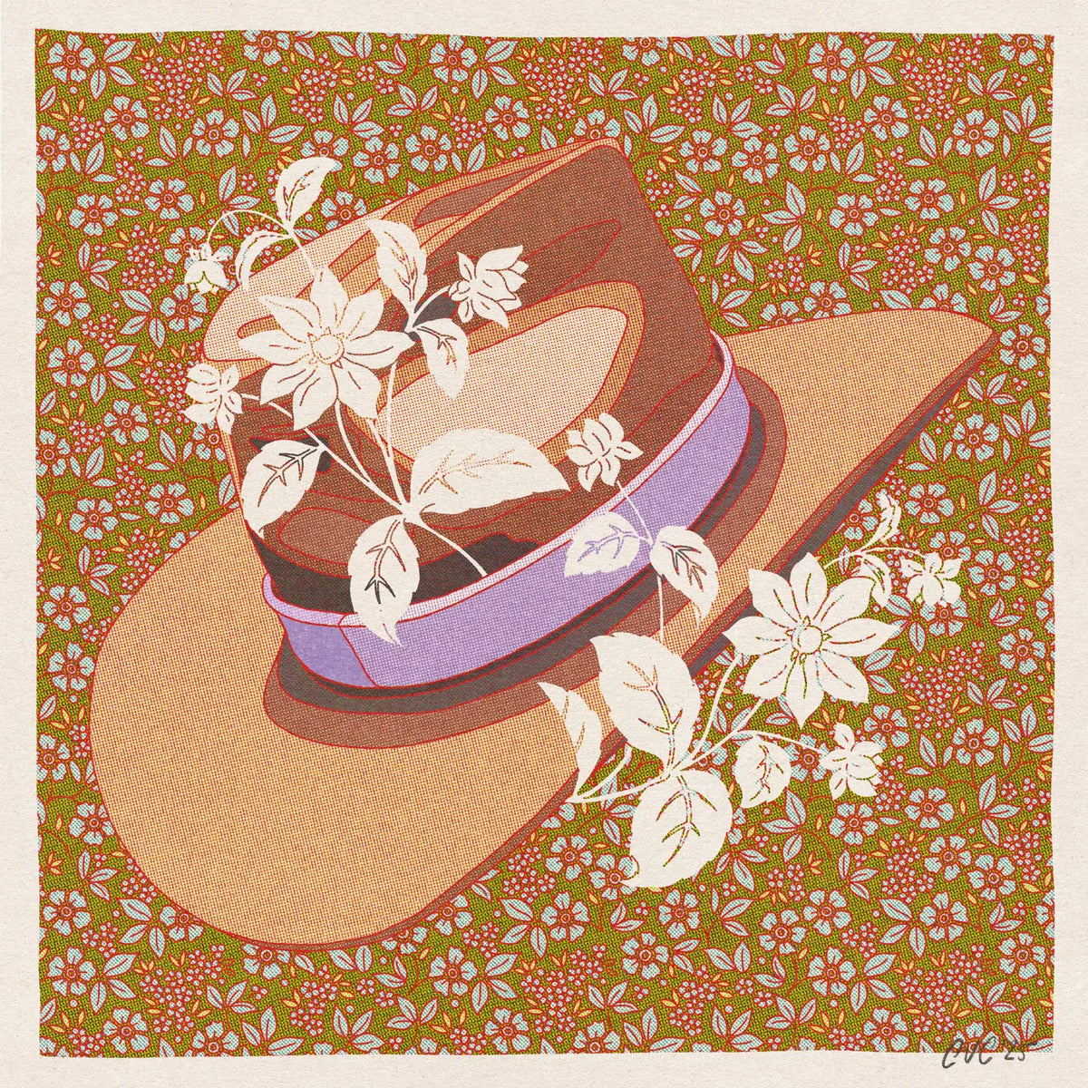 Lavender Cowboy Hat Art Print | 8x8