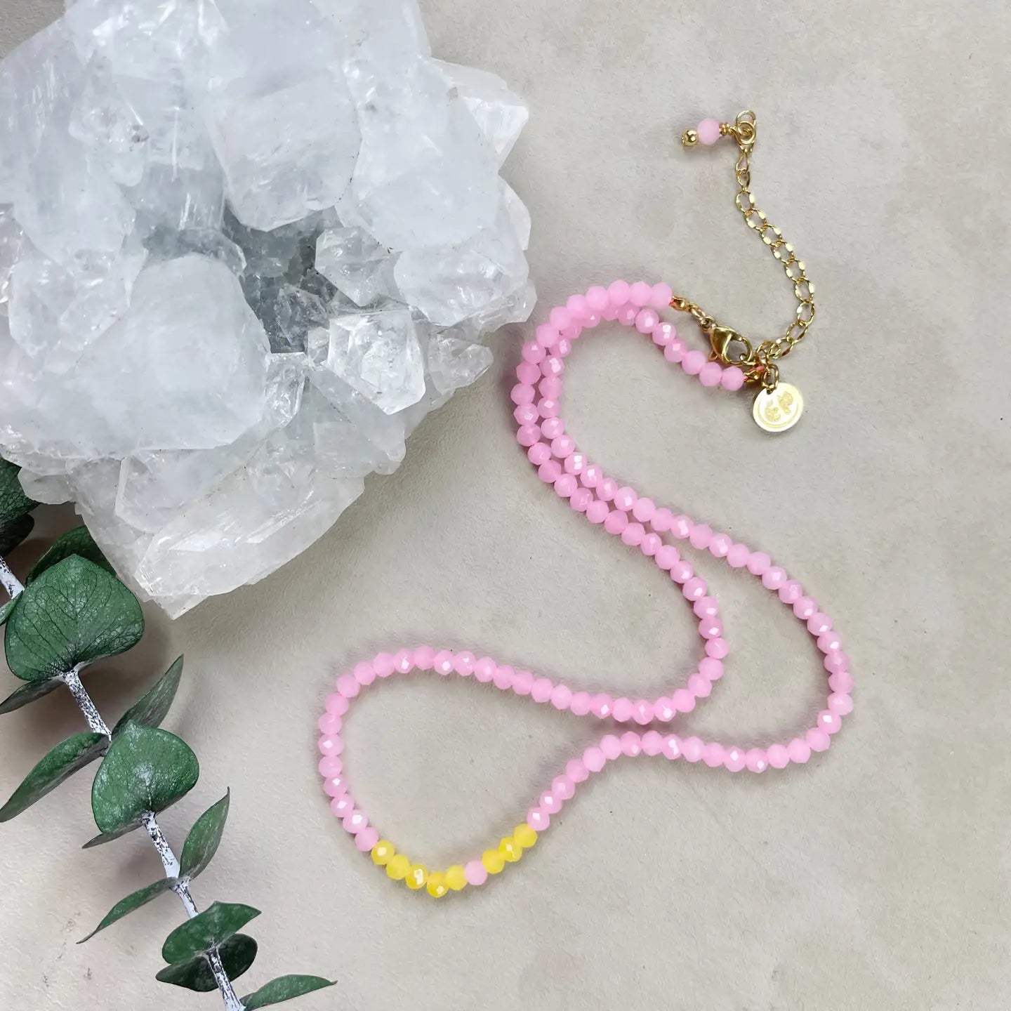 Mia Delicate Beaded Necklace | Pink Lemonade