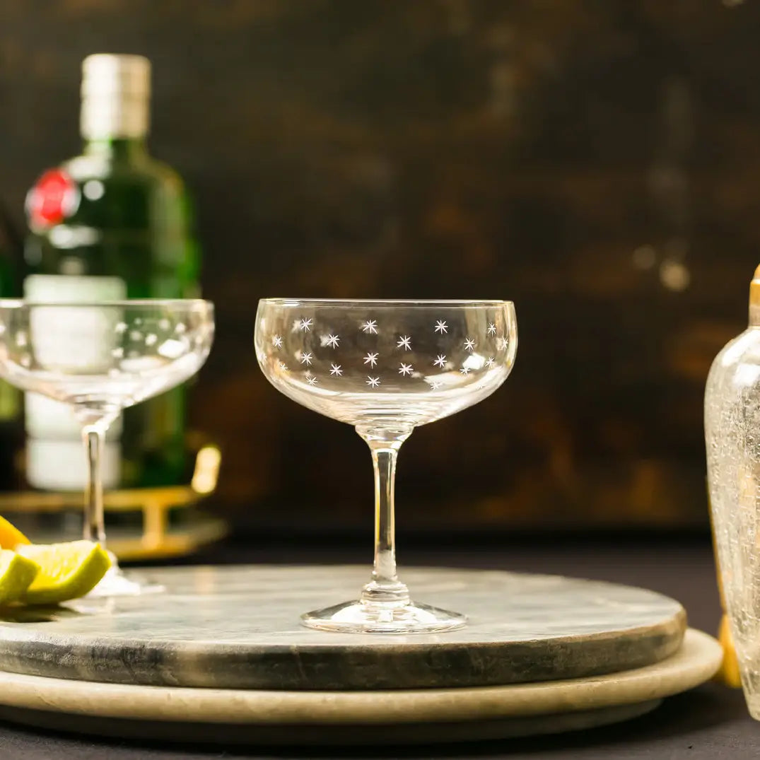 The Vintage List Crystal Cocktail Glasses | Stars
