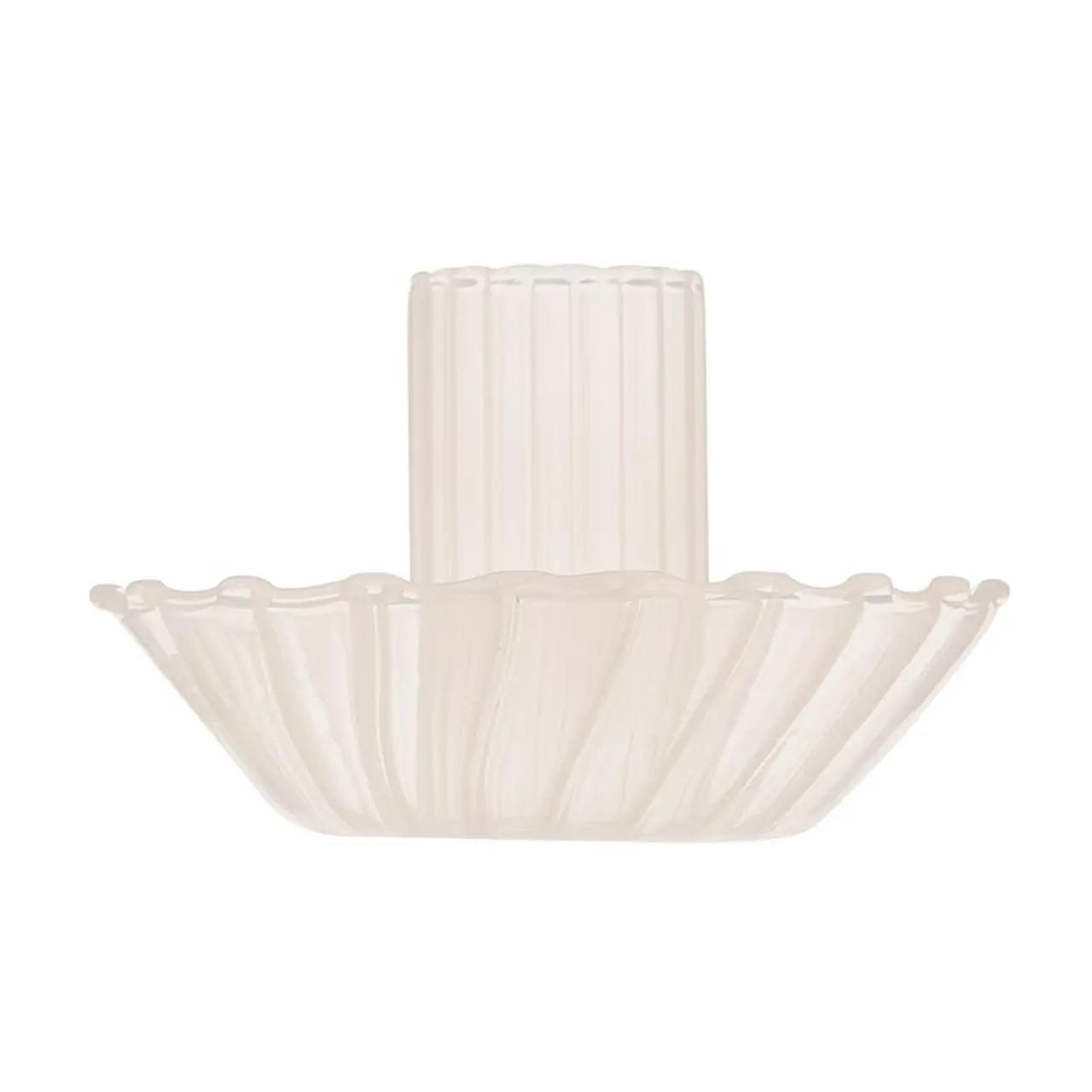 Glass Candle Holder | Opaque White