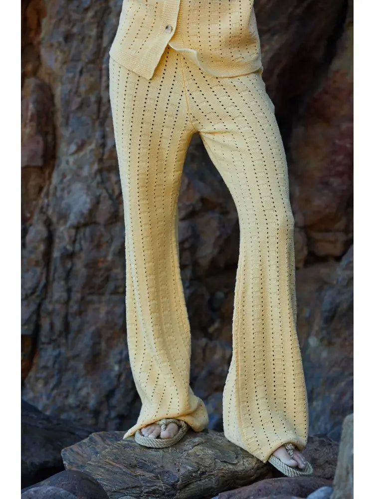 Butter Yellow Knit Pants