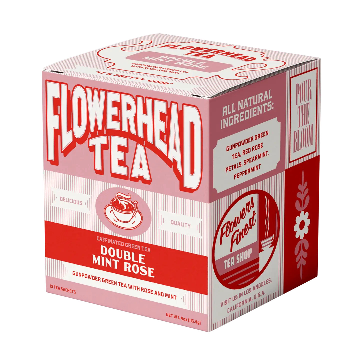 Flowerhead Tea | Double Mint Rose Tea Bags