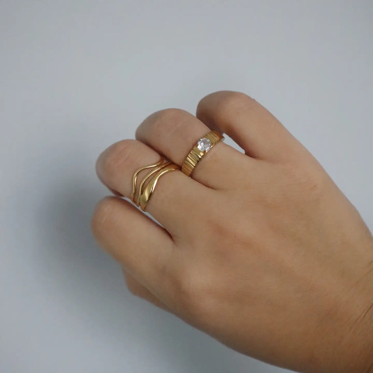 Wavy Stacking Adjustable Ring