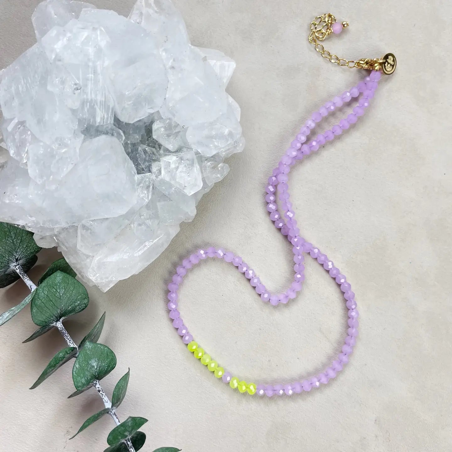 Mia Delicate Beaded Necklace | Lilac Lemon